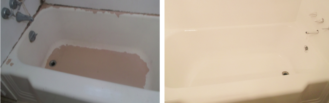 queens  bathtub reglazing refinishing services before after